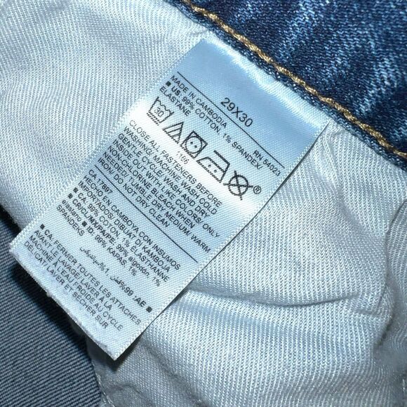 Old Navy Mens Denim Blue Jeans Pants Straight Leg Built In Flex 29W 30L - Picture 10 of 10